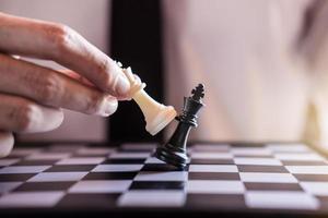close-up van een schaakmat foto