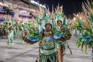 rio, Brazilië, april 2022, samba school- portela in de Rio carnaval gehouden Bij de marques de sapucai sambadrome foto