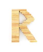 houten domino alfabet, r foto