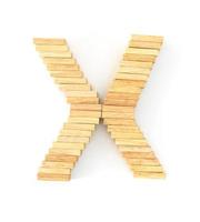 houten domino alfabet, x foto