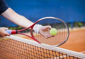 tennis racket, klei rechtbank, wta tour, rolland garros foto