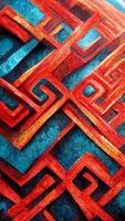 mayan stijl mooi abstract decoratief marine rood donker 3d illustratie foto