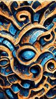 mayan stijl mooi abstract decoratief marine blauw 3d illustratie foto