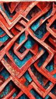 mayan stijl mooi abstract decoratief marine rood donker 3d illustratie foto