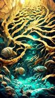 mooi onderwater- schelp ondergronds wereld 3d illustratie foto