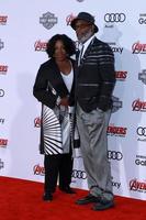 los angeles - feb 13 - latanya Richardson, Samuel ik. Jackson Bij de wrekers leeftijd van ultron los angeles première Bij de dolby theater Aan april 13, 2015 in los engelen, ca foto