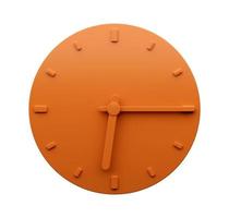 minimaal oranje klok 6 15 kwartaal Verleden zes uur abstract minimalistische muur klok zes vijftien 3d illustratie foto