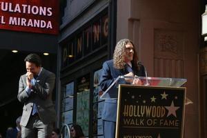 los angeles - nov 30 lin-manuel Miranda, raar al Yankovic Bij de lin-manuel miranda ster ceremonie Aan de Hollywood wandelen van roem Aan november 30, 2018 in los engelen, ca foto