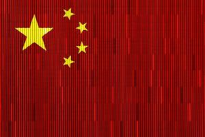 vlag van de mensen republiek van China Aan een abstract gestreept textuur. foto
