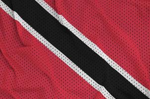 Trinidad en Tobago vlag gedrukt Aan een polyester nylon- sportkleding foto