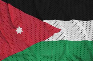 Jordanië vlag gedrukt Aan een polyester nylon- sportkleding maas kleding stof foto