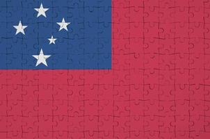 Samoa vlag is afgebeeld Aan een gevouwen puzzel foto