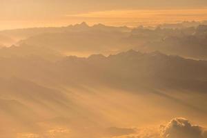 himalaya bergen everest bereik panorama luchtfoto