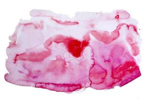 roze en rood mengen waterverf inkt bekladden geïsoleerd Aan wit achtergrond foto