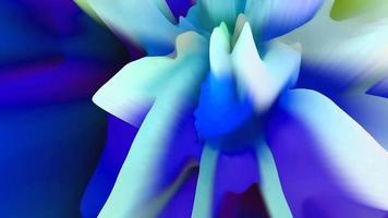 mooi kleurrijk blauw meetkundig bloem samenstelling Aan donker achtergrond abstract vloeistof foto