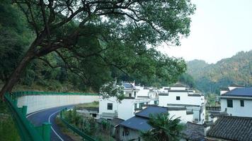 de mooi traditioneel Chinese dorp visie met de klassiek architectuur en vers groen bomen net zo achtergrond foto