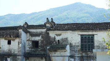 de mooi traditioneel Chinese dorp visie met de klassiek architectuur en vers groen bomen net zo achtergrond foto