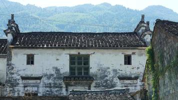 de mooi traditioneel Chinese dorp visie met de klassiek architectuur en vers groen bomen net zo achtergrond foto