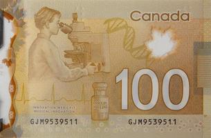 ontdekking van insuline in diabetes behandeling van Canada 100 dollars 2011 polymeer bankbiljetten foto