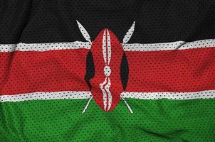 Kenia vlag gedrukt Aan een polyester nylon- sportkleding maas kleding stof w foto