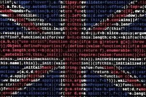 Super goed Brittannië vlag is afgebeeld Aan de scherm met de programma code. de concept van modern technologie en plaats ontwikkeling foto