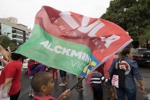 Brazilië, Brazilië, oktober 23, 2020 supporters voor voormalig president lula van Brazilië, nemen naar de straten in ondersteuning van hun kandidaat voor de aanstaande verkiezingen foto