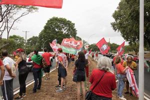 Brazilië, Brazilië, oktober 23, 2020 supporters voor voormalig president lula van Brazilië, nemen naar de straten in ondersteuning van hun kandidaat voor de aanstaande verkiezingen foto