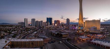 panoramisch antenne visie van de las vegas strip. foto