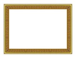 vintage gouden frame geïsoleerd op een witte achtergrond, met uitknippad.