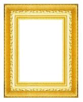 gouden afbeeldingsframe. geïsoleerd op witte achtergrond foto