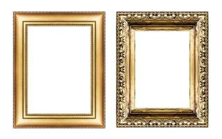set vintage gouden frame, lege ruimte geïsoleerd op wit