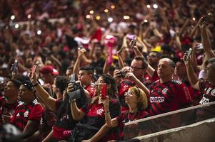 rio, Brazilië, oktober 19, 2022, fans in bij elkaar passen tussen flamengo vs Korintiërs door tweede bij elkaar passen van laatste ronde van braziliaans kop in maracana stadion foto