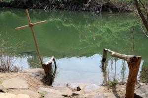 vegetatie Aan de banken van een rivier- in noordelijk Israël foto