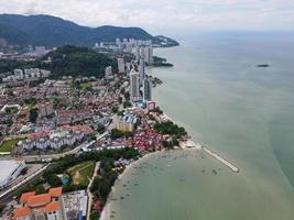 antenne visie tanjung tokong visvangst dorp foto