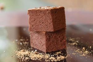 close-up zelfgemaakte chocolade brownies