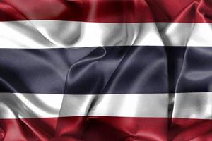 3D-illustratie van een vlag van thailand - realistische wapperende stoffen vlag foto