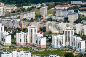 antenne panoramisch visie van de woon- Oppervlakte van hoogbouw gebouwen foto