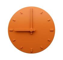 minimaal oranje klok 09 00 negen uur abstract minimalistische muur klok 21 3d illustratie foto