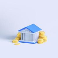 3D-rendering muntobjecten, eenvoudige financiële gerelateerde pictogrammen foto