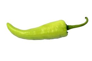 groen peper , groen chili Aan wit achtergrond. foto