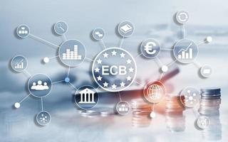 ecb Europese centraal bank bedrijf financiën concept. foto