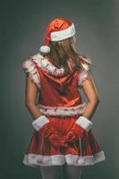 vrouw de kerstman claus foto