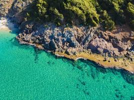 wereld beroemd Alanya Cleopatra strand. antenne foto van de strand. verbazingwekkend zomer vakantie