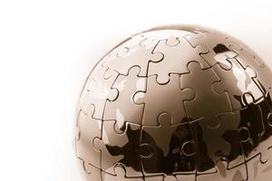 globale strategie & oplossing bedrijfsconcept, puzzel
