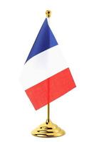 vlag van Frankrijk opknoping op de gouden vlaggenmast foto