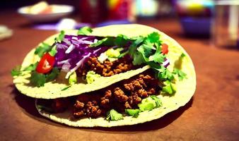 Mexicaans voedsel heerlijk taco's. foto