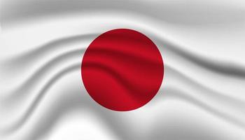 dichtbij omhoog Japan nationaal vlag golvend realistisch vector illustratie foto