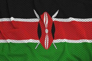 Kenia vlag gedrukt Aan een polyester nylon- sportkleding maas kleding stof w foto