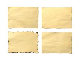 reeks van oud blanco stukken van antiek wijnoogst afbrokkelen papier manuscript of perkament foto