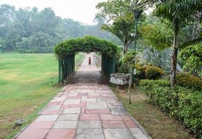 mughal architectuur binnen lodhi tuinen, Delhi, Indië, mooi architectuur binnen drie koepels moskee in lodhi tuin is zei naar worden de vrijdag moskee voor vrijdag gebed, lodhi tuin graf foto